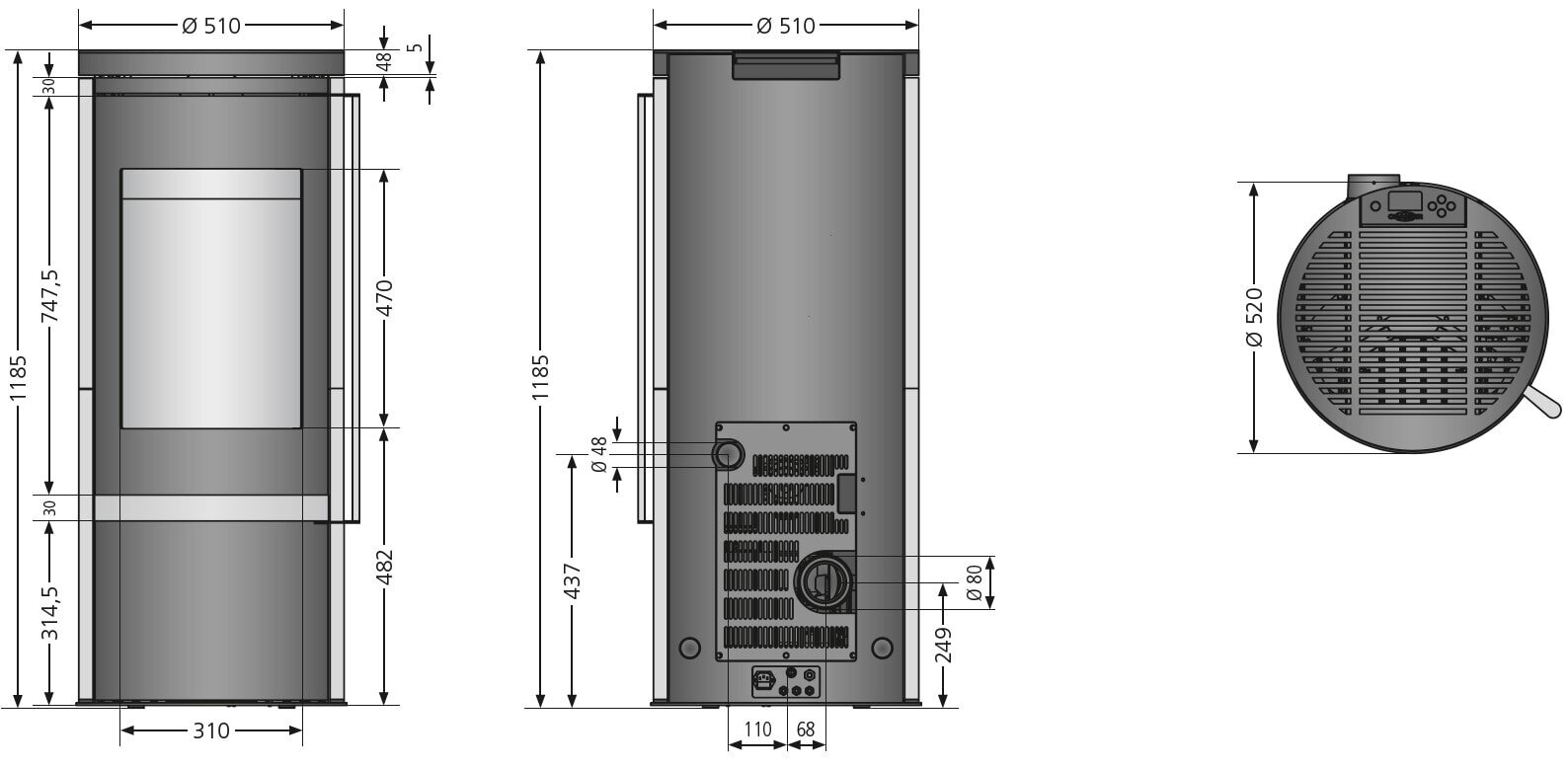Pelletofen Oranier Carus 2.0 - 6 kW