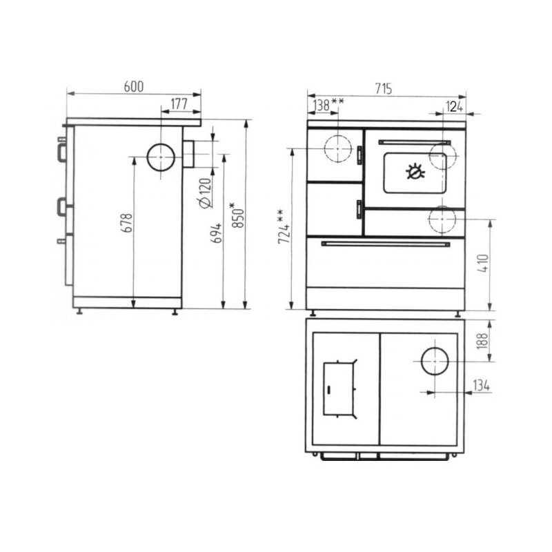 Wamsler Küchenherd K128 CL - 7 kW