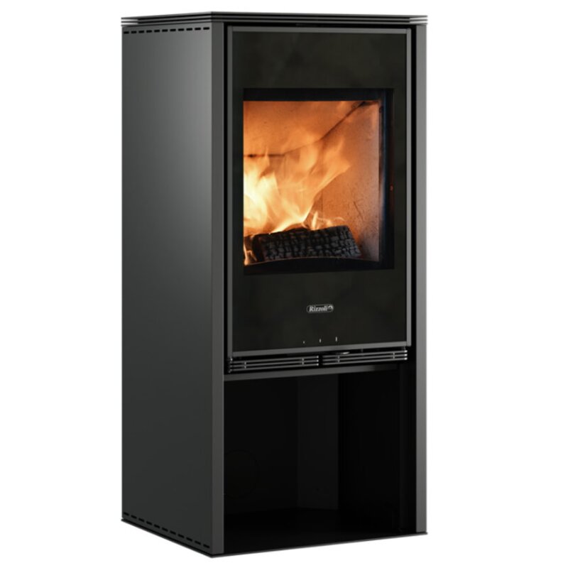 Kaminofen Rizzoli - Serie X Line - Basic - 7,7 kW - Schwarz lackiert