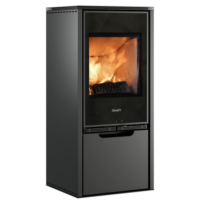 Kaminofen Rizzoli - Serie X Line - Basic - 7,7 kW - Schwarz lackiert