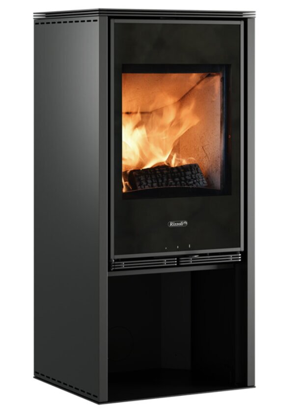 Kaminofen Rizzoli - Serie X Line - Basic - 7,7 kW - Schwarz lackiert