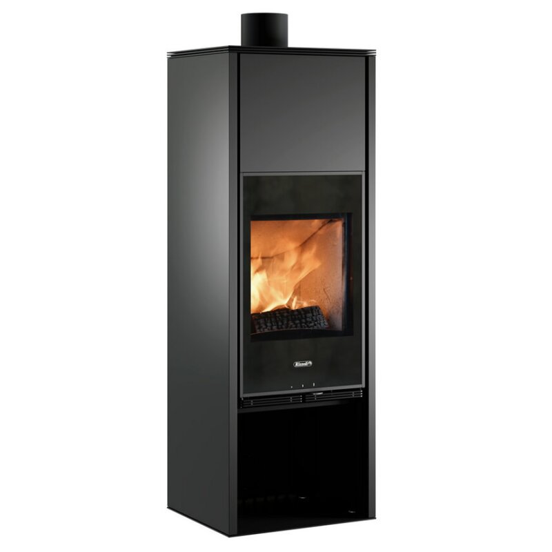Kaminofen Rizzoli - Serie X Line - Plus - 7,7 kW - Schwarz lackiert
