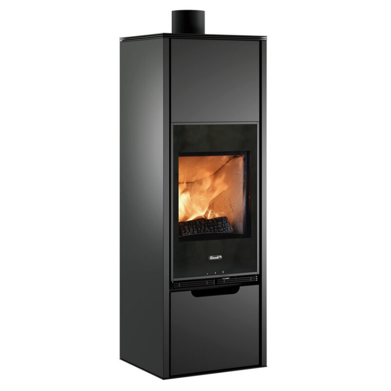 Kaminofen Rizzoli - Serie X Line - Plus - 7,7 kW - Schwarz lackiert