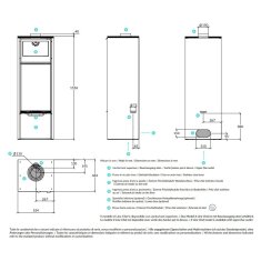 Kaminofen Rizzoli - Serie X Line - Chef - 7,7 kW - Schwarz lackiert
