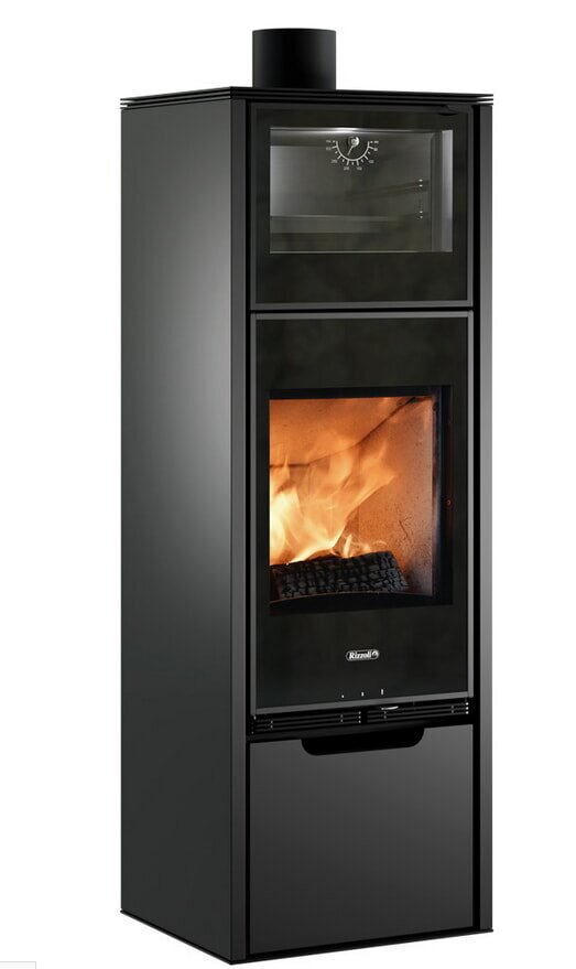 Kaminofen Rizzoli - Serie X Line - Chef - 7,7 kW - Schwarz lackiert