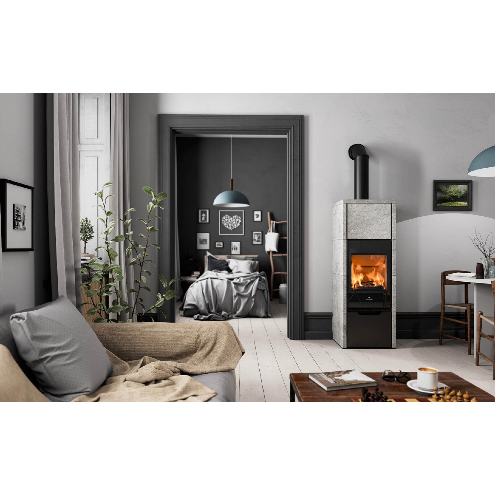 Kaminofen Rizzoli - Serie X Rock - Plus - 7,7 kW - Speckstein