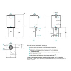 Kaminofen Rizzoli - Serie X - Vision - 7,7 kW - Schwarz lackiert