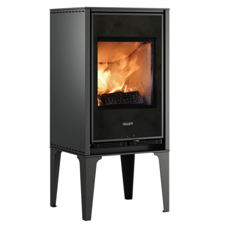 Kaminofen Rizzoli - Serie X - Dateo - 7,7 kW - Schwarz lackiert