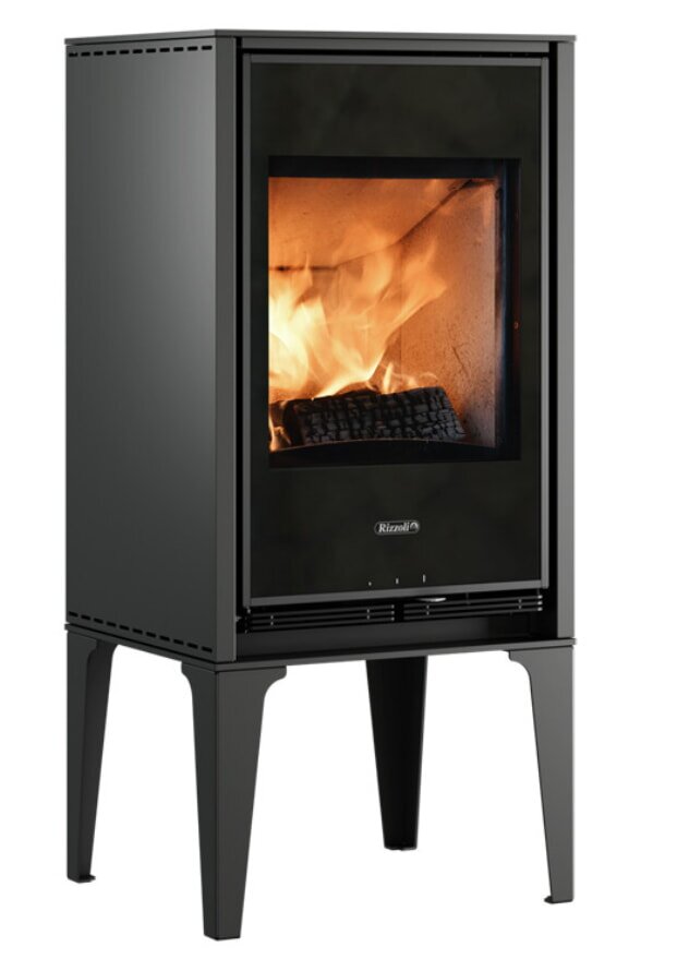 Kaminofen Rizzoli - Serie X - Dateo - 7,7 kW - Schwarz lackiert