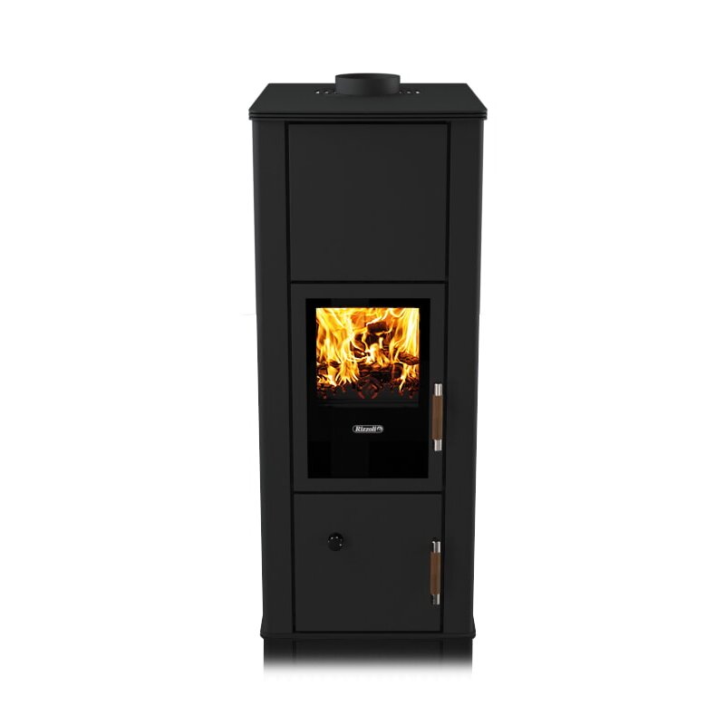 Kaminofen wassergeführt Rizzoli - Serie T Line - Basic - 9,1 kW - Schwarz lackiert