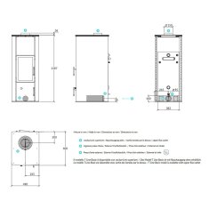 Kaminofen wassergeführt Rizzoli - Serie T Line - Basic - 9,1 kW - Schwarz lackiert