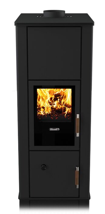 Kaminofen wassergeführt Rizzoli - Serie T Line - Basic - 9,1 kW - Schwarz lackiert