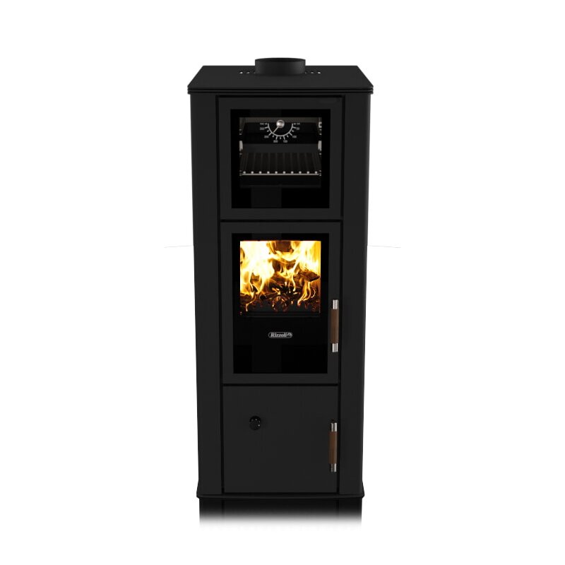 Kaminofen wassergeführt Rizzoli - Serie T Line - Chef - 9,1 kW - Schwarz lackiert