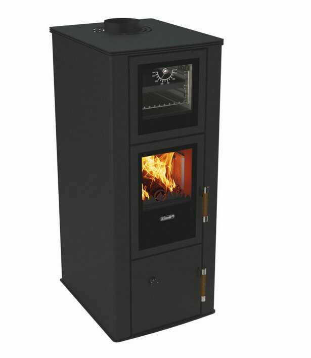 Kaminofen wassergeführt Rizzoli - Serie T Line - Chef - 9,1 kW - Schwarz lackiert