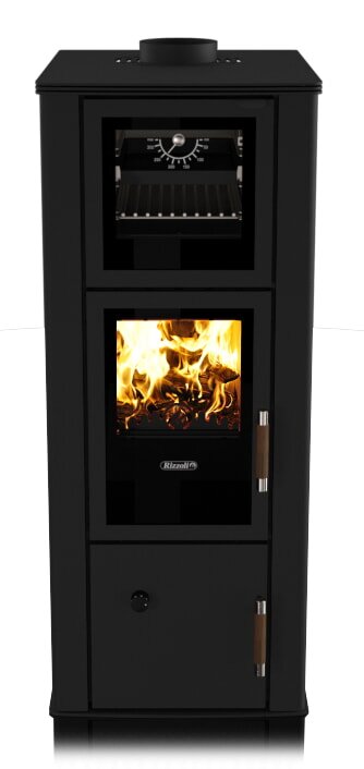 Kaminofen wassergeführt Rizzoli - Serie T Line - Chef - 9,1 kW - Schwarz lackiert