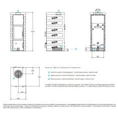 Kaminofen wassergeführt Rizzoli - Serie T Art - Basic - 9,1 kW - Keramikverkleidung