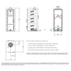Kaminofen wassergeführt Rizzoli - Serie T Art - Chef - 9,1 kW - Keramikverkleidung