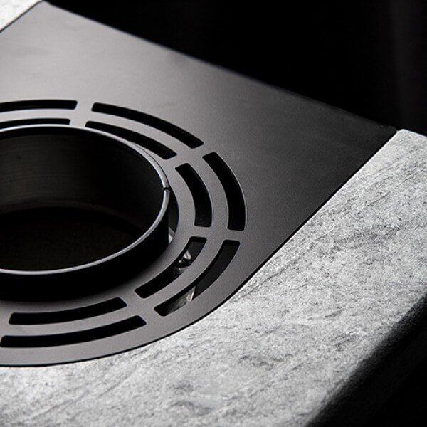 Kaminofen wassergeführt Rizzoli - Serie T Rock - Basic - 9,1 kW - Speckstein