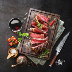 adelmayer&reg; Damastmesser - K&uuml;chenmesser 20 cm (handgeschliffen)