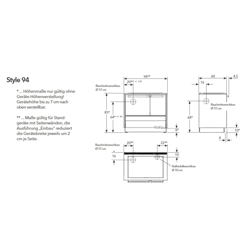 Küchenherd Lohberger - Style 94 - 6 kW