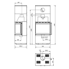 Kaminofen Wamsler Modulo 57 / 150 U - 6 KW
