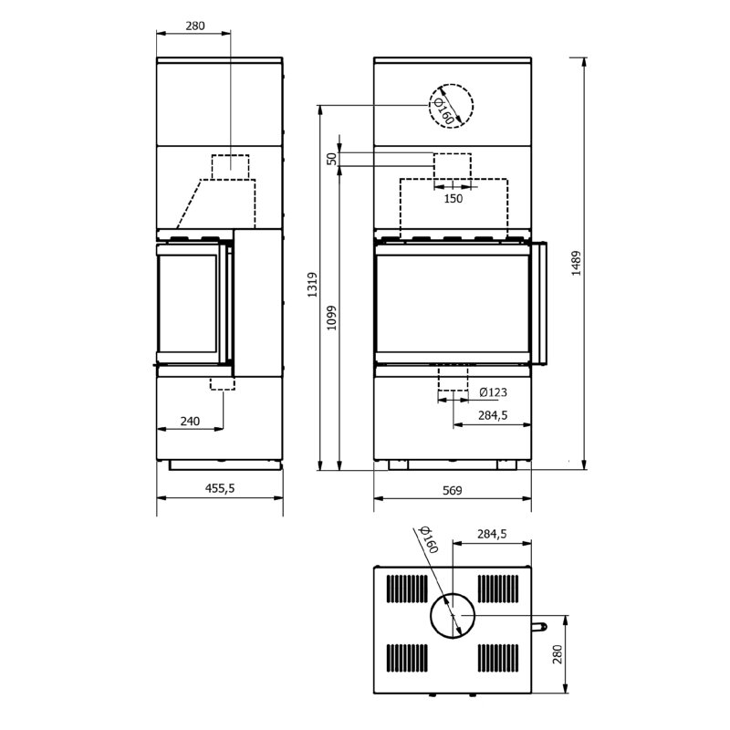 Kaminofen Wamsler Modulo 57 / 150 U - 6 KW - Weiß