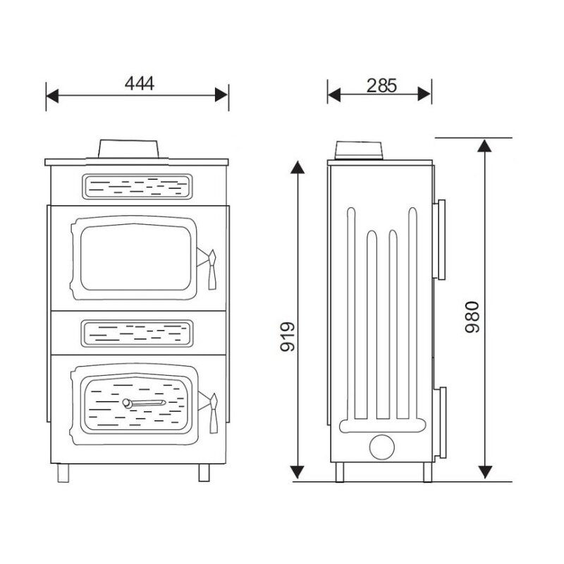 Kaminofen Wamsler Werkstattofen WO 109-8 F - Anschluss oben - 8 kW