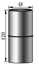 Pelletrauchrohr Verbindungsstück Ø 80 x 1,2 mm, Länge 120 mm