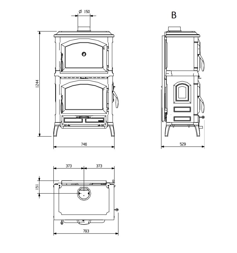 Kaminofen Gussofen La Nordica Isotta Forno Evo - 9,7 kW - AUSSTELLUNGSGERÄT