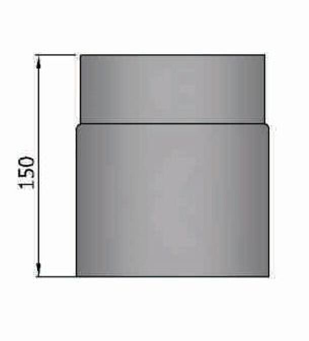 Rauchrohr Ø180 x 150 x 2 mm, Farbe schwarz