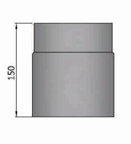Rauchrohr Ø180 x 150 x 2 mm, Farbe schwarz