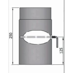 Rauchrohr Ø180 x 250 x 2 mm, Farbe schwarz