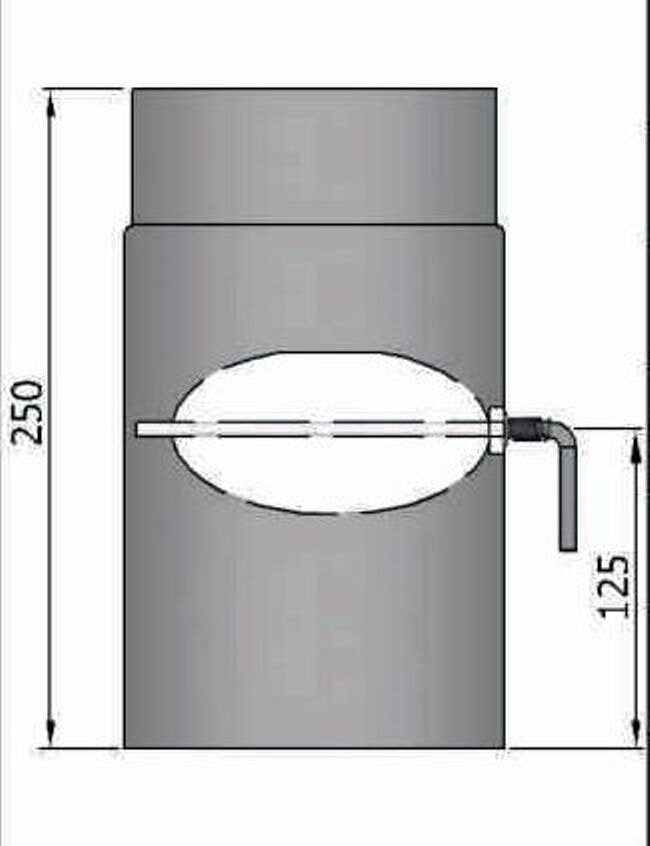 Rauchrohr Ø180 x 250 x 2 mm, Farbe schwarz