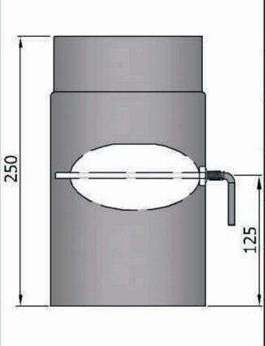 Rauchrohr Ø180 x 250 x 2 mm, Farbe schwarz