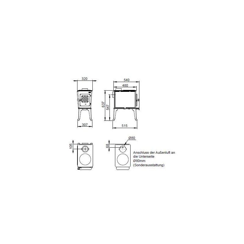 Kaminofen Gussofen Jotul F 602 ECO - 4,9 kW - schwarz lackiert (BP)