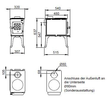 Kaminofen Gussofen Jotul F 602 ECO - 4,9 kW - schwarz lackiert (BP)