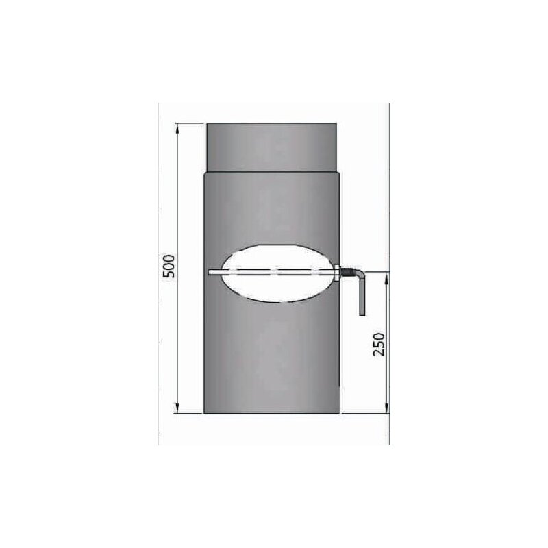 Rauchrohr Ø180 x 500 x 2 mm, Farbe schwarz