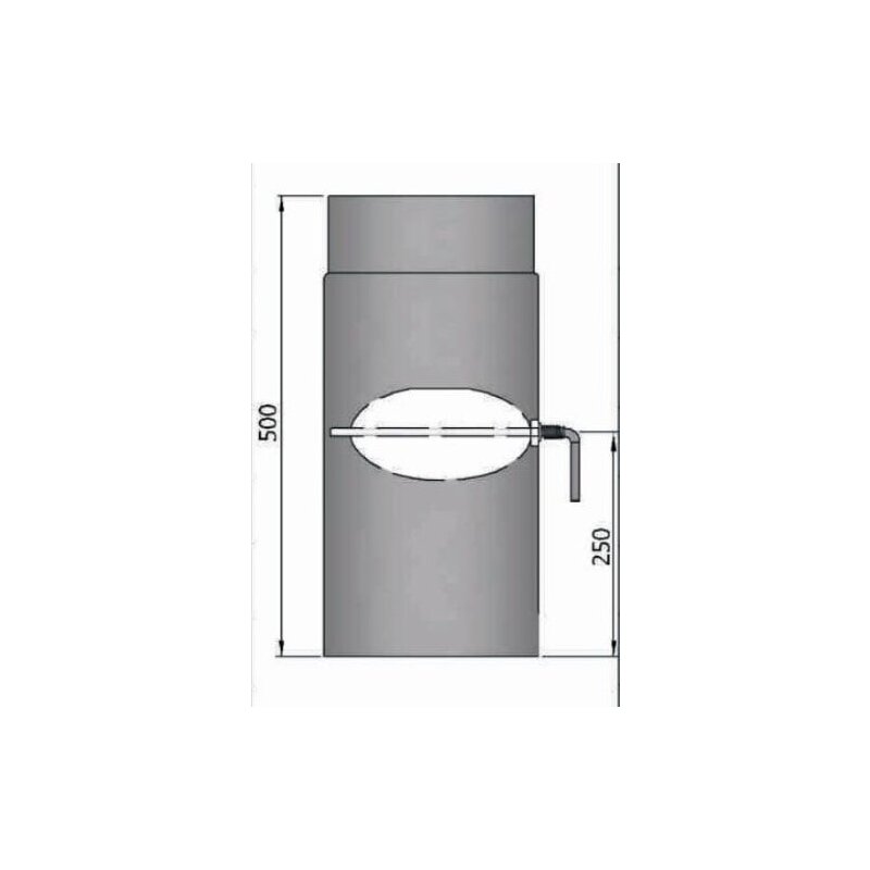 Rauchrohr Ø180 x 500 x 2 mm, Farbe schwarz