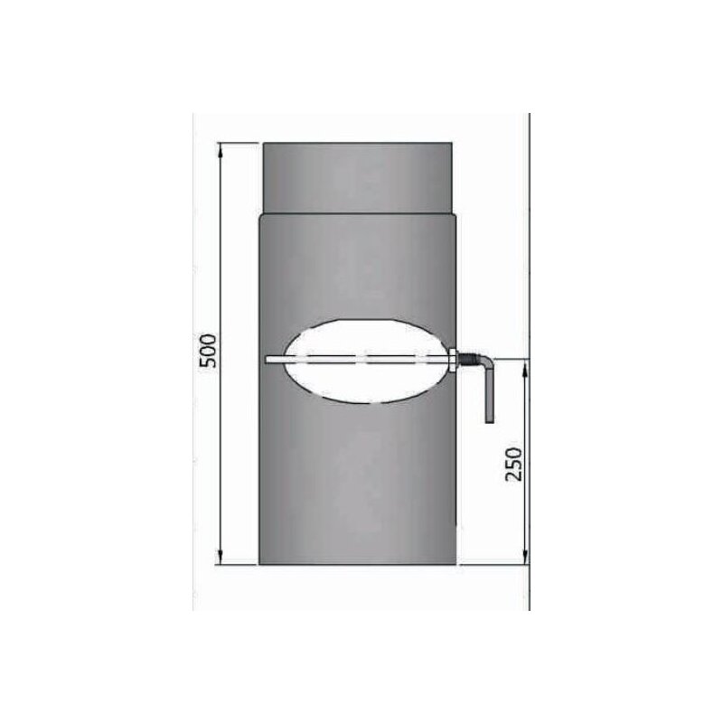 Rauchrohr Ø180 x 500 x 2 mm, Farbe schwarz