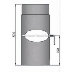 Rauchrohr Ø180 x 500 x 2 mm, Farbe schwarz
