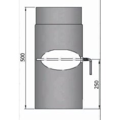 Rauchrohr Ø180 x 500 x 2 mm, Farbe schwarz