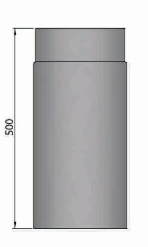 Rauchrohr Ø180 x 500 x 2 mm, Farbe schwarz