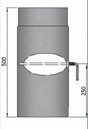Rauchrohr Ø180 x 500 x 2 mm, Farbe schwarz