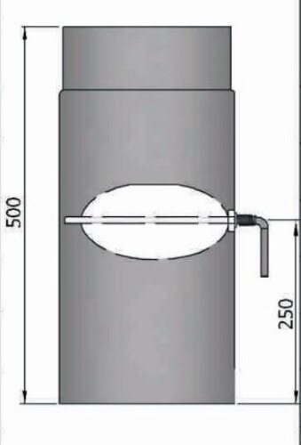 Rauchrohr Ø180 x 500 x 2 mm, Farbe schwarz