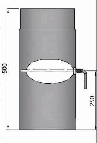 Rauchrohr Ø180 x 500 x 2 mm, Farbe schwarz