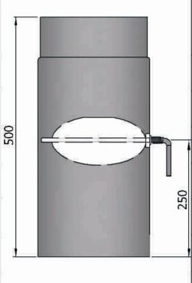 Rauchrohr Ø180 x 500 x 2 mm, Farbe schwarz
