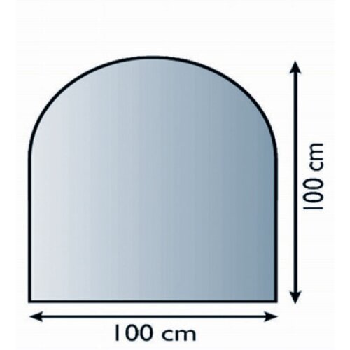 Bodenplatte Glas ESG 6mm mit Facette Rundbogen 1000 x...