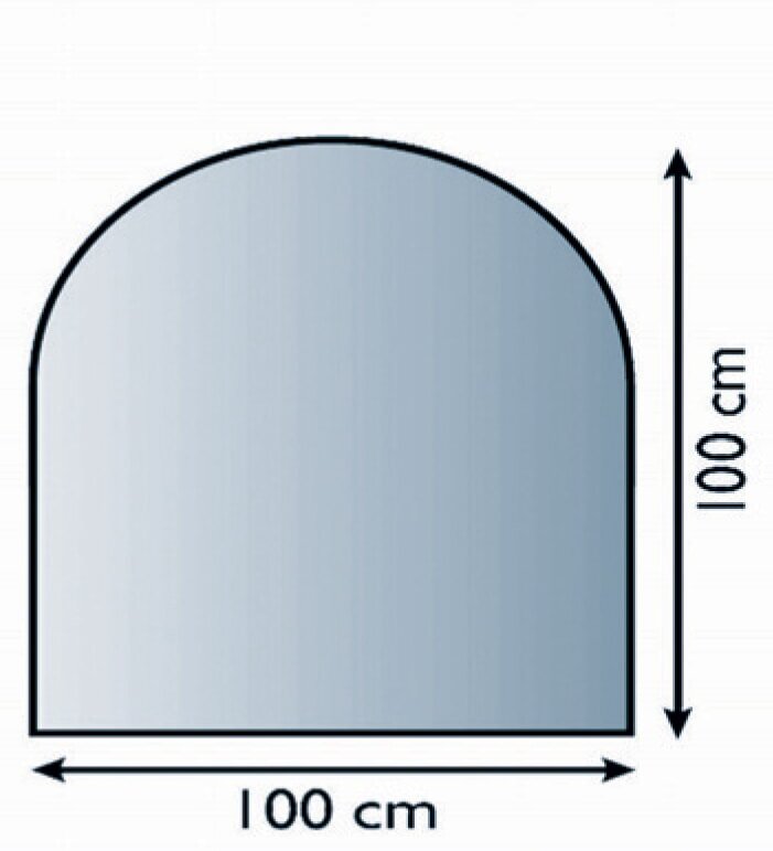 Bodenplatte Glas ESG 6mm mit Facette Rundbogen 1000 x 1000 mm