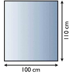 Bodenplatte Glas ESG 6mm mit Facette Rechteck 1000 x 1100 mm