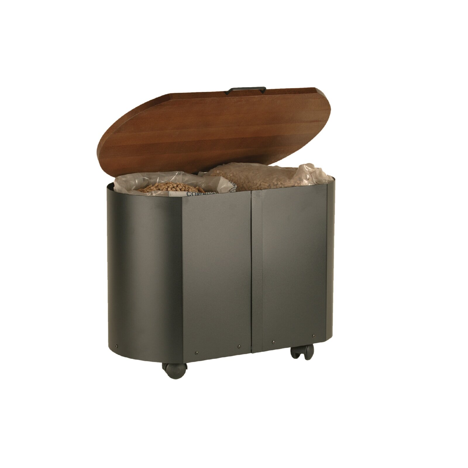 Pelletbehälter - schwarz beschichtet, 40kg